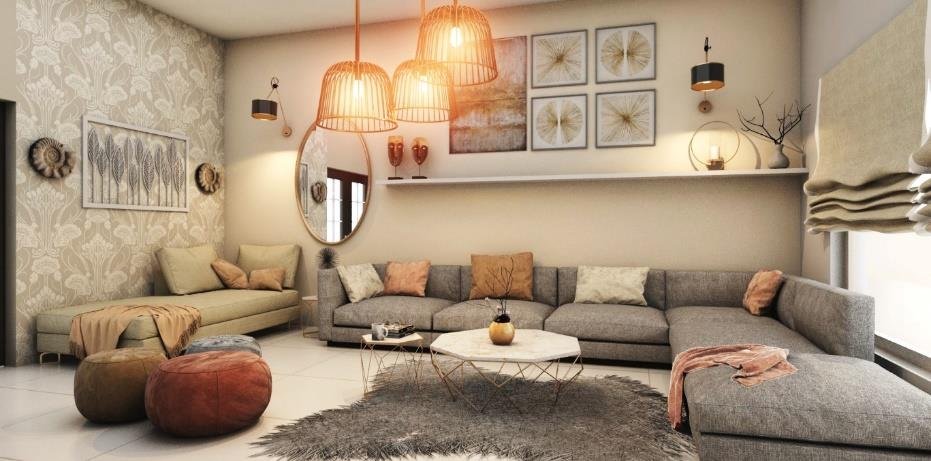 Layered living interior used as the studio film still