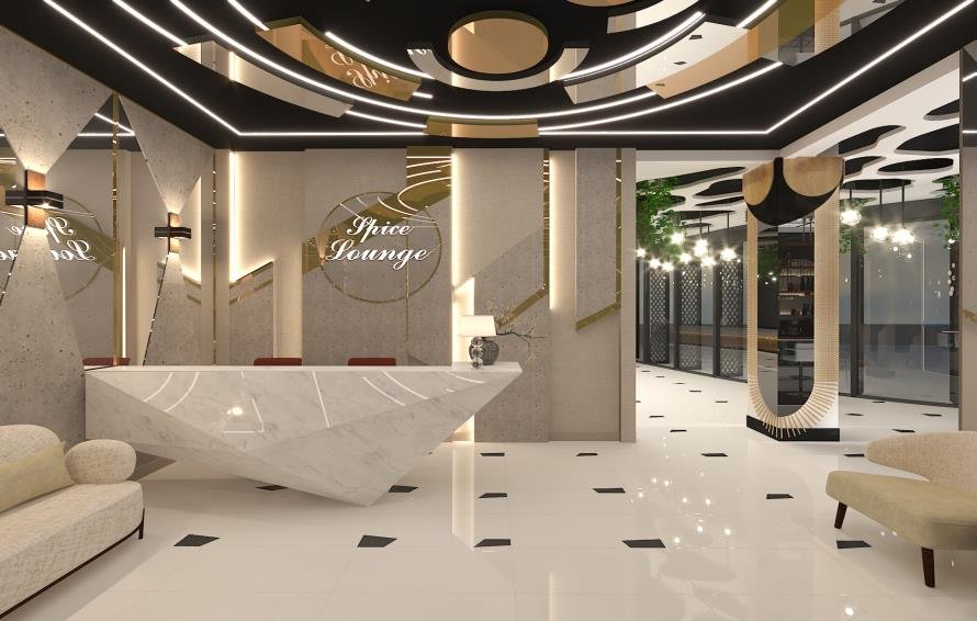 Spice Lounge reception designed by Biaas Interior